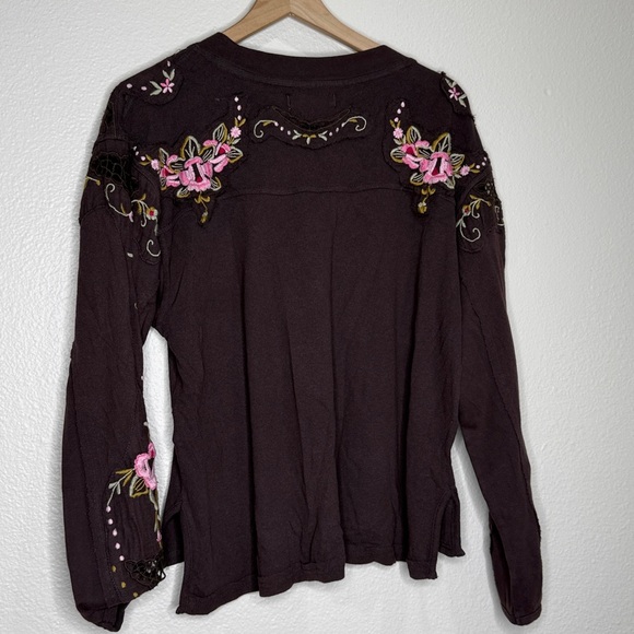 Free People We The Free Lilith Tee, Chocolate, size S - Picture 3 of 5